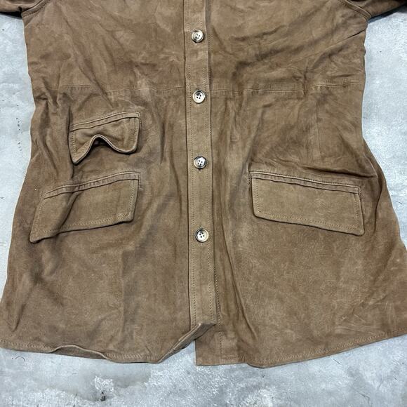 Vintage Faconnable Suede Jacket Albert Goldberg Genuine Leather Mens Medium Coat - Picture 3 of 7